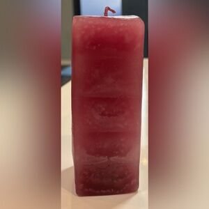 Handcrafted Multi-layered Square Pillar Candle in Ombre’ Fuschia Color, 5.5”x2”